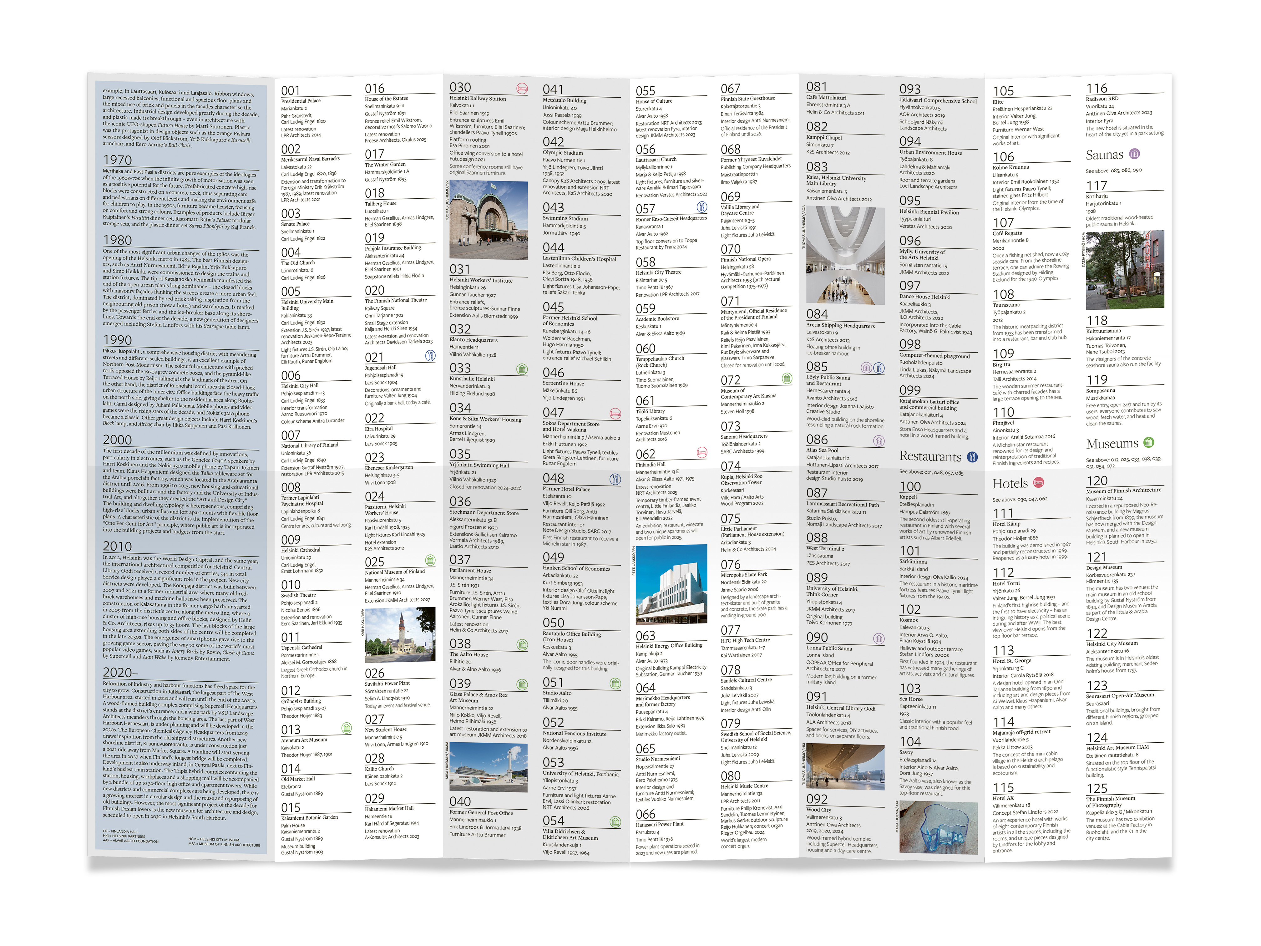 A brochure opened, with visible folds