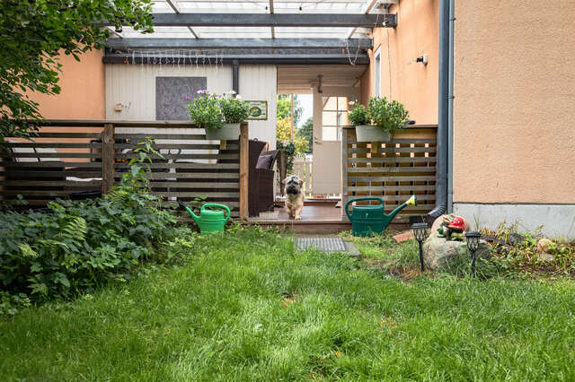 Kilponiemi Terrace areas in the yard were later fitted with translucent roofing Photo Jonne Sippola