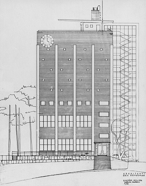 Drawing of the facade.