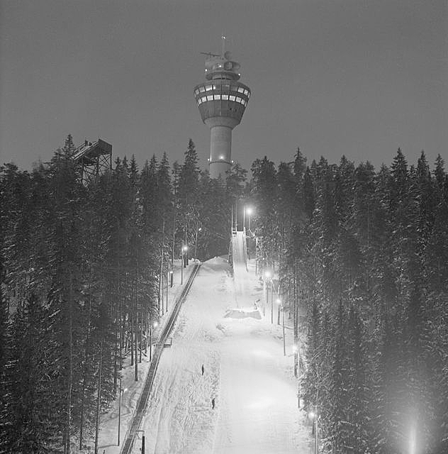 View from the bottom of the ski jumping hill