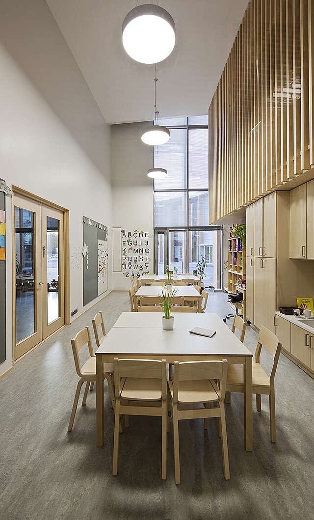 Kindergarden dining room.