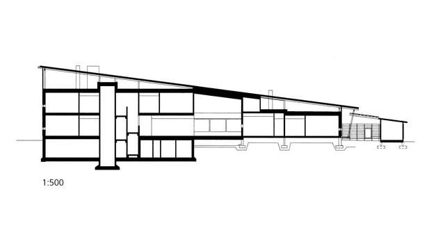 Section plan of daycare centre Savotta