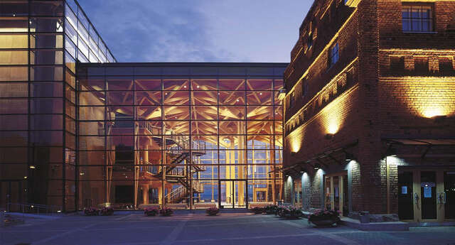 Forest hall illuminated