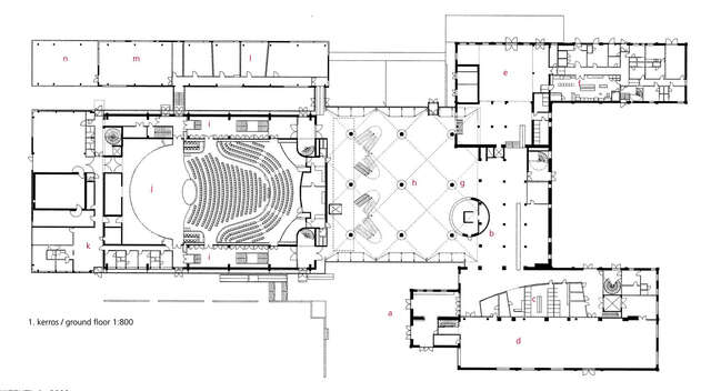 Floor plan of the ground floor of SIbelius hall
