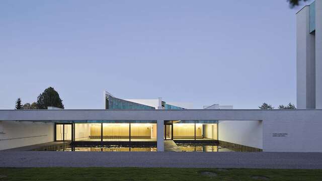 Funerary chapel, basins in front of it