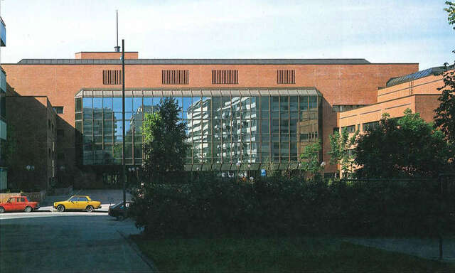 Glass elevation of an office building.