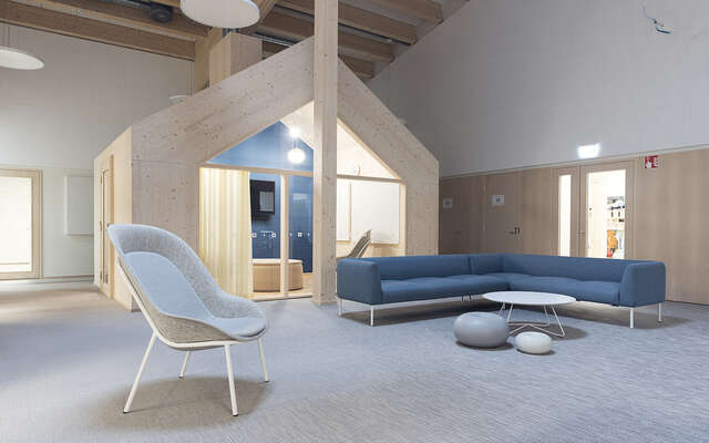 Lounge area with sofa and chair