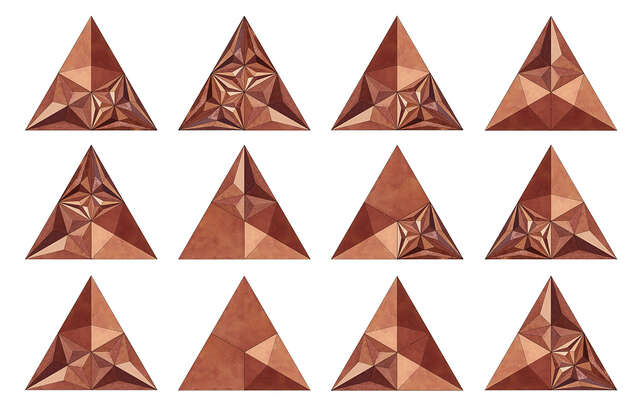 Triangular concrete elements of the façade resemble the shape of an origami.