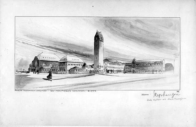 Drawing for the Railway station.