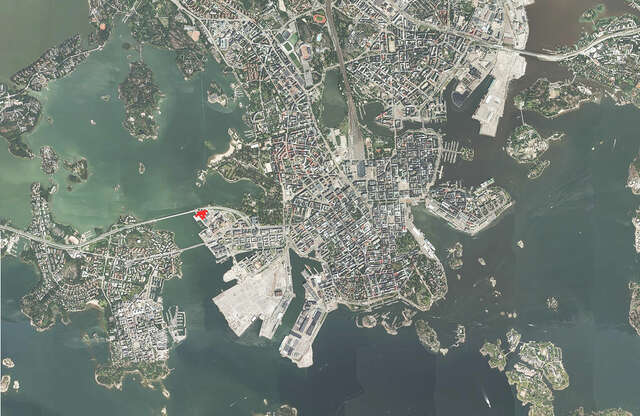 Panorama image of the Helsinki city centre.