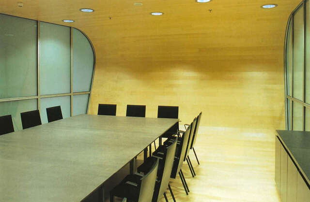 Wooden conference room