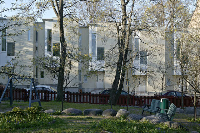 Apartment building facade.