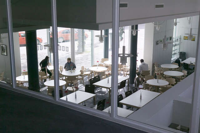 Café viewed from the second level.