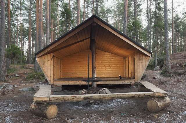 A small wooden structure