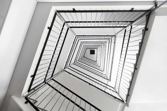 Geometrical black and white staircase