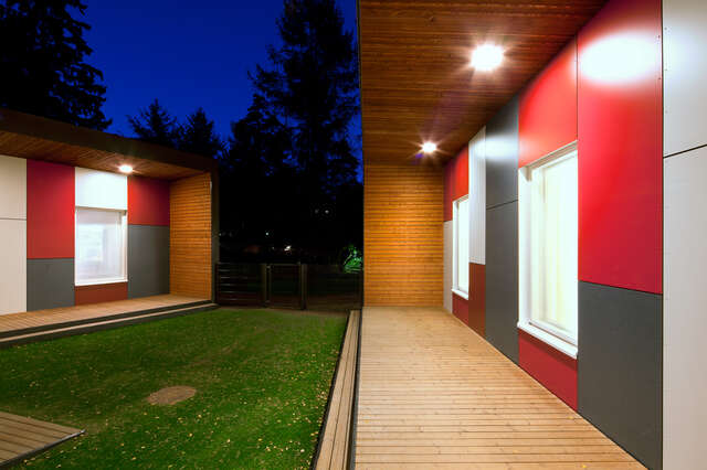 The separate wings in evening light