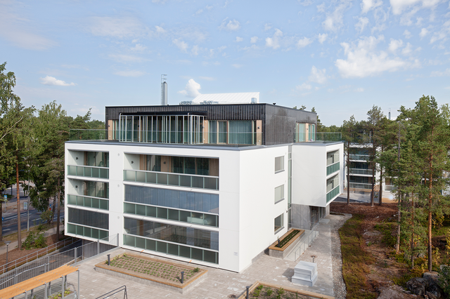 Large white cube shaped building