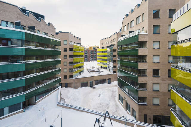 Courtyard view of the housing block