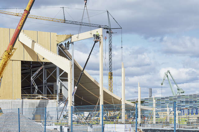 Construction site of the building