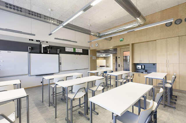 Modern classroom furniture.