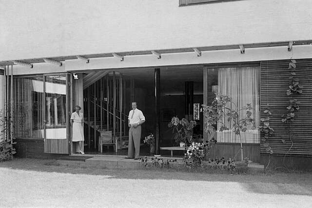 Open doors of the living room.