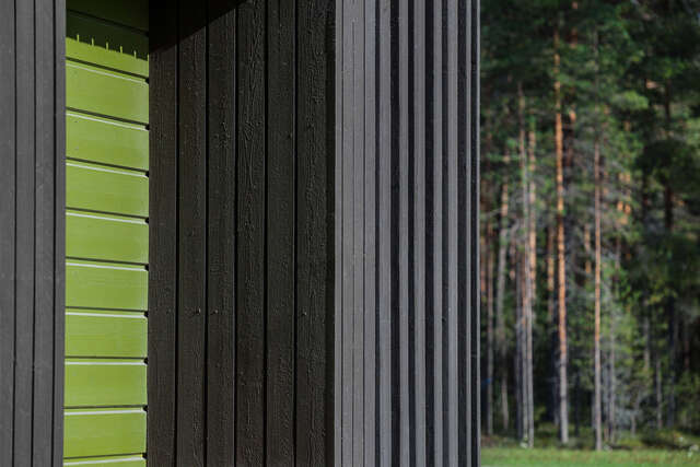 Black and green stained wood.