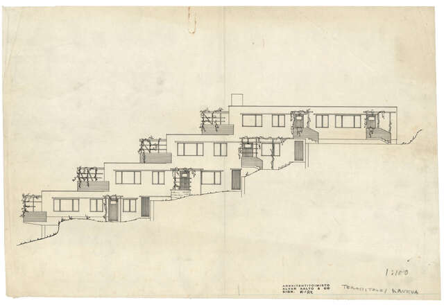 Plan with stepped terrace houses
