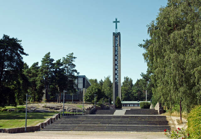 Lauttasaari Church photographed from the east