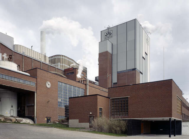 Red brick mill buildings