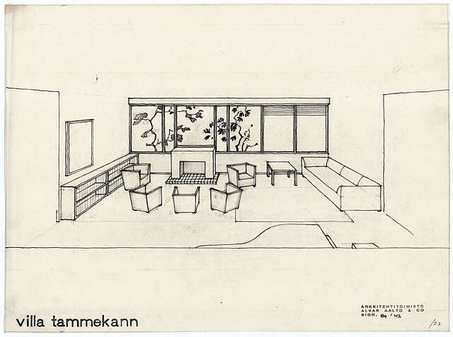 Living room furniture with a window view with trees outside