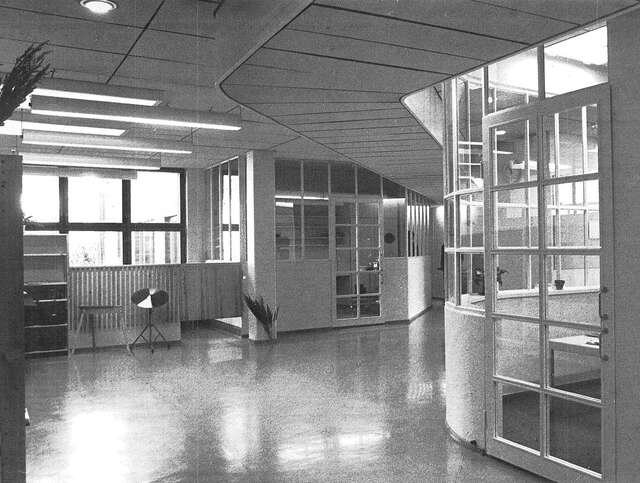 Foyer with glass walls