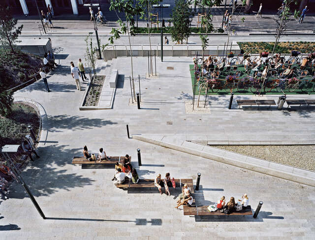 Public square in front of the shopping centre.