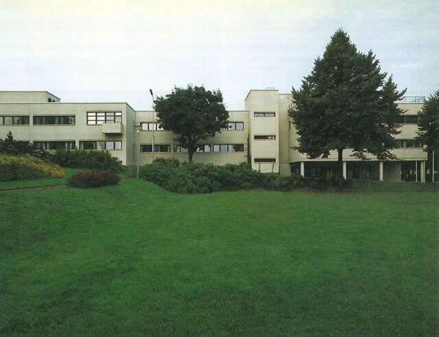 Grassfield in front of the government office building.
