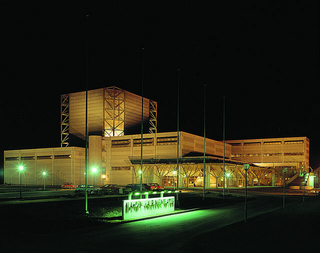 Theatre façade in the night time