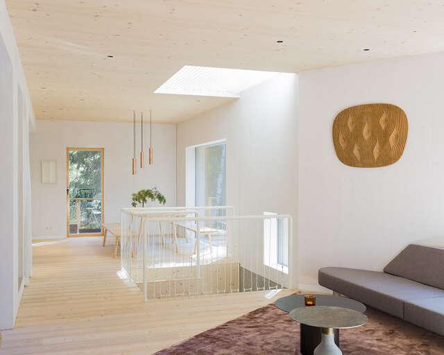 View from the living room to the dining area