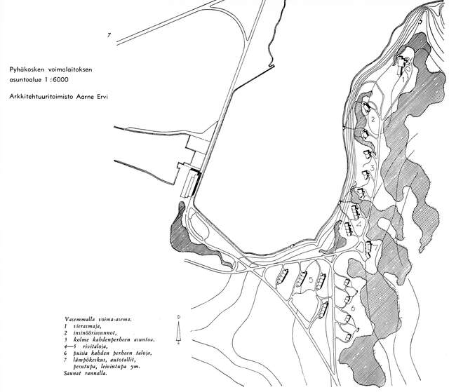 A map that shows how most of the houses are orientated similarly in the west-east direction to ensure favourable natural light in the apartments.