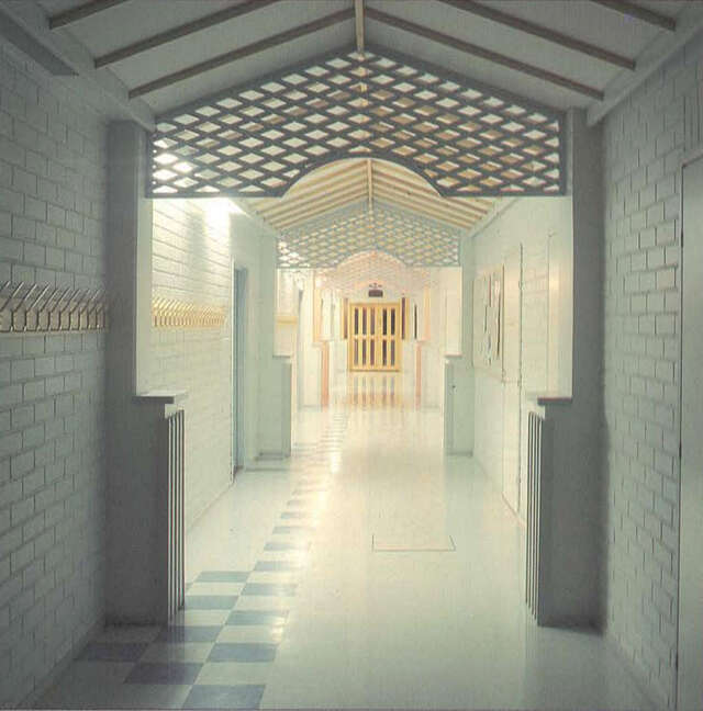 Corridor in the school building.