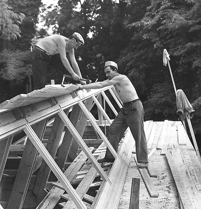 Construction site in 1956