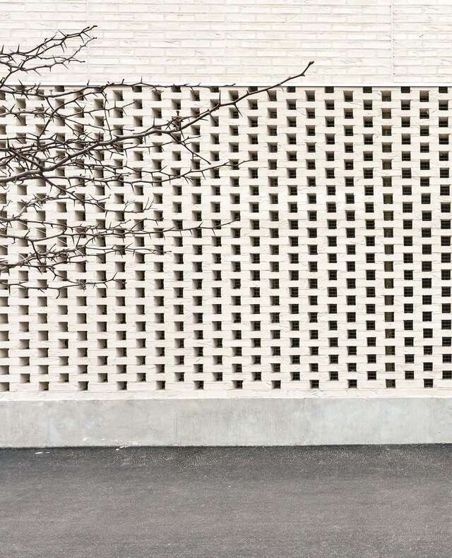 Brick façade of a block of flats