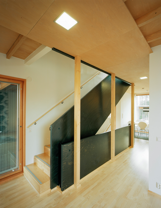 Photo inside the building. There are stairs.