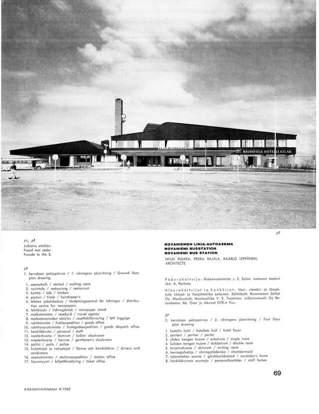 Façade of a bus station