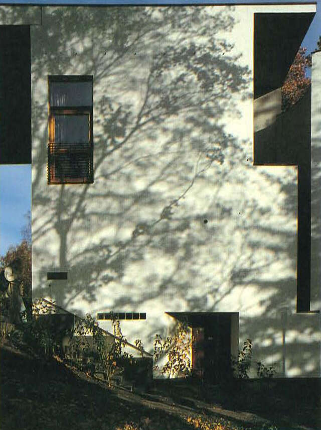 Detail of the office wing's façade