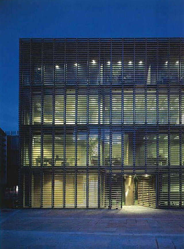 Embassy by night, main entrance