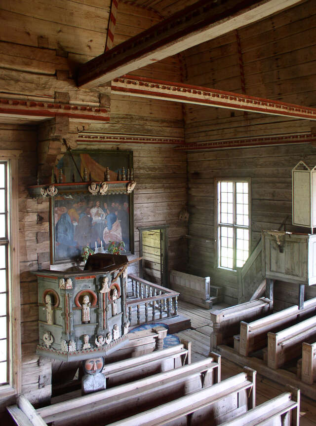 Petäjävesi Old Church interior pulpit choir