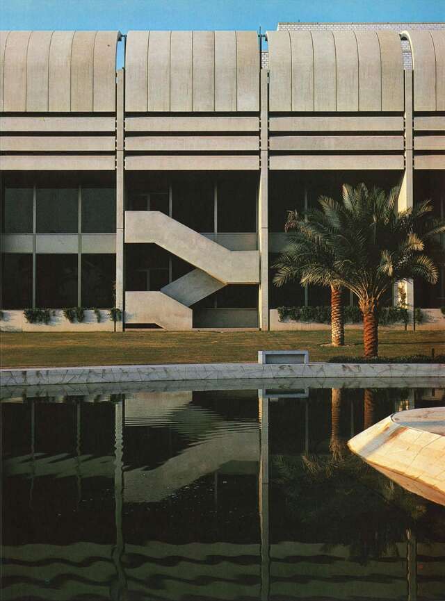 Brutalist congress building