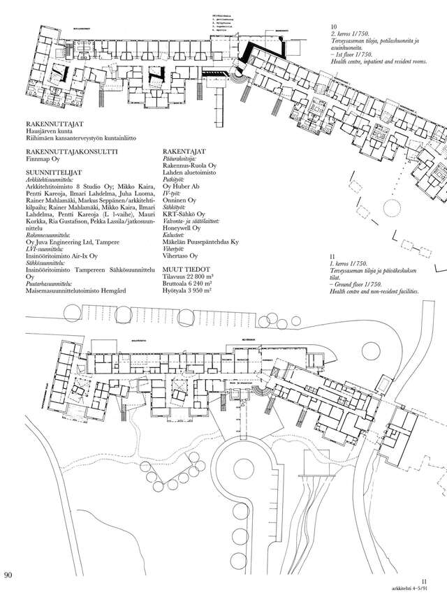 Floor plan and a site plan of a healthcare centre