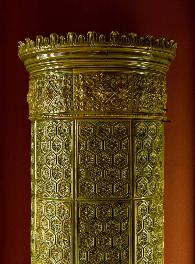 Decorative gold item.