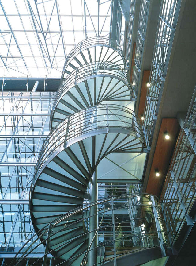 Spiral staircase in the hall