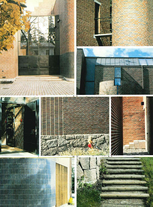 Details of a Modernist church building