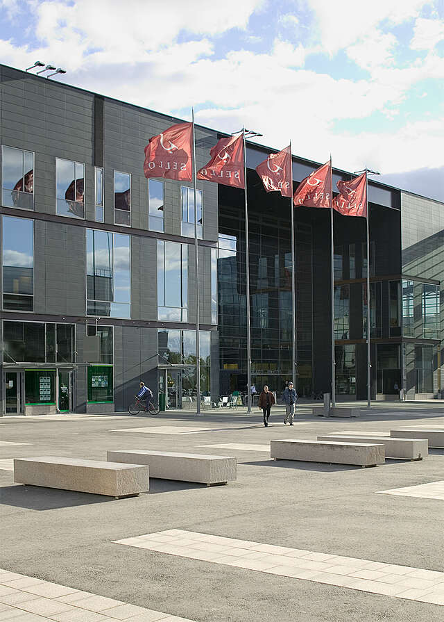 Square in front of the building.